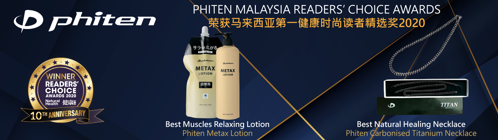 Phiten喜获读者投选多项大奖，Metax按摩乳液最受瞩目带来更显著效果